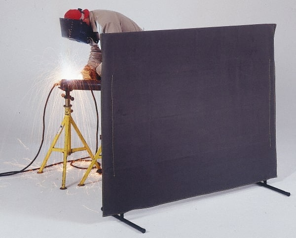8 Ft. Wide x 6 Ft. High, 14 mil Thick Transparent Vinyl Portable Welding Screen Kit MPN:13041086