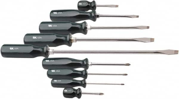 Screwdriver Set: 9 Pc, Phillips & Slotted MPN:86006