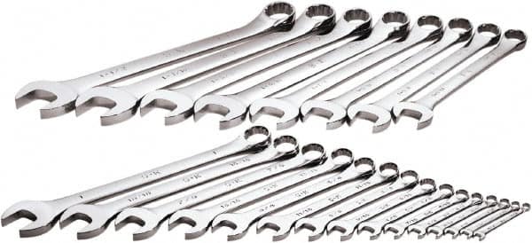 Combination Wrench Set: 23 Pc, 1/4 to 1-1/2