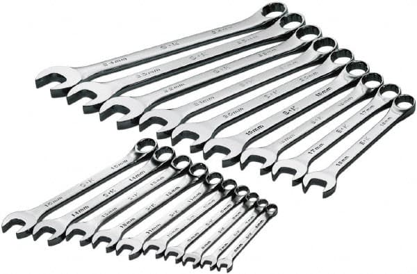 Combination Wrench Set: 19 Pc, 6 to 24 mm Wrench, Metric MPN:86224