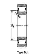 20mm Bore Diam, 47mm Outside Diam, 14mm Wide Cylindrical Roller Bearing MPN:N 204 ECP