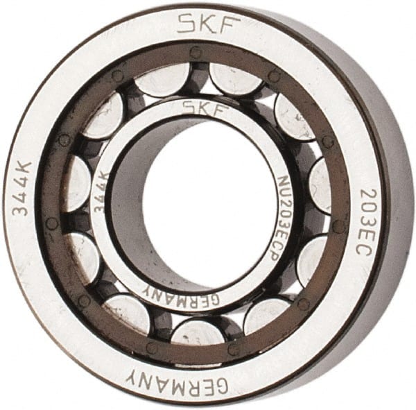 17mm Bore Diam, 40mm Outside Diam, 12mm Wide Cylindrical Roller Bearing MPN:NU 203 ECP