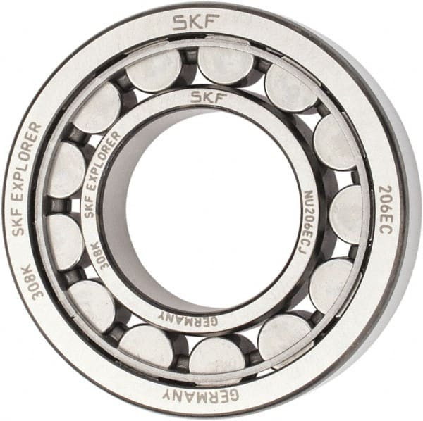 30mm Bore Diam, 62mm Outside Diam, 16mm Wide Cylindrical Roller Bearing MPN:NU 206 ECJ