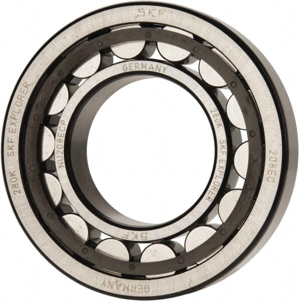 40mm Bore Diam, 80mm Outside Diam, 18mm Wide Cylindrical Roller Bearing MPN:NU 208 ECP