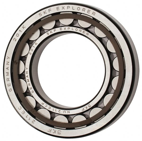 55mm Bore Diam, 100mm Outside Diam, 21mm Wide Cylindrical Roller Bearing MPN:NU 211 ECP