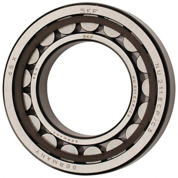 55mm Bore Diam, 100mm Outside Diam, 21mm Wide Cylindrical Roller Bearing MPN:NU 211 ECP/C3