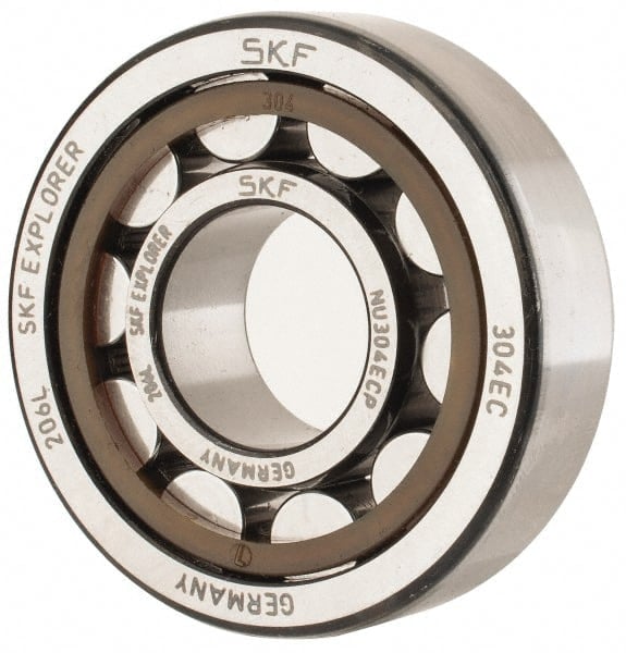 20mm Bore Diam, 52mm Outside Diam, 15mm Wide Cylindrical Roller Bearing MPN:NU 304 ECP