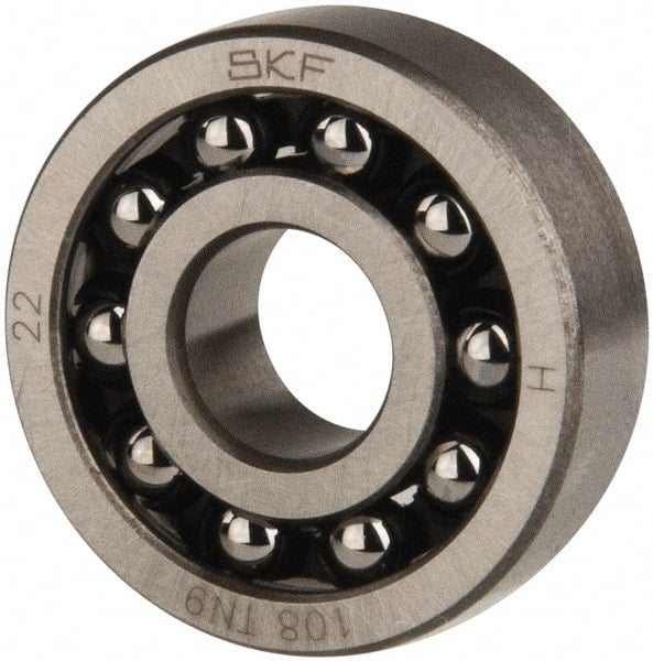 Self-Aligning Ball Bearing: 8 mm Bore Dia, 22 mm OD, 7 mm OAW MPN:108 TN9