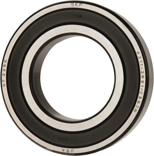 Deep Groove Ball Bearing: 100 mm OD, Double Seal MPN:6211 2RSJEM