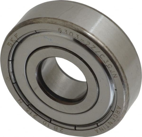 Deep Groove Ball Bearing: 47 mm OD, Double Shield MPN:6303 2ZJEM