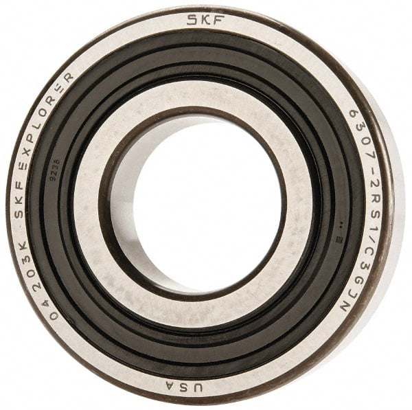 Deep Groove Ball Bearing: 80 mm OD, Double Seal MPN:6307 2RSJEM