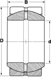 110mm Bore Diam, 147,375 Lb Dynamic Capacity, Spherical Plain Bearing MPN:GE 110 ES