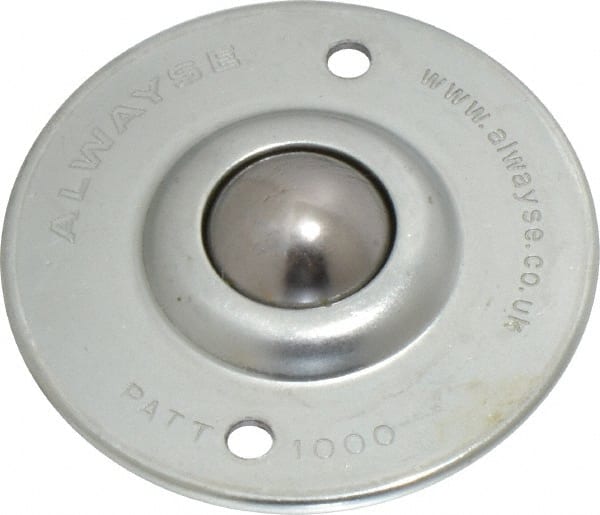 Ball Transfer: 25 mm Ball Dia, Carbon Steel, Round Base MPN:BT 1000-13