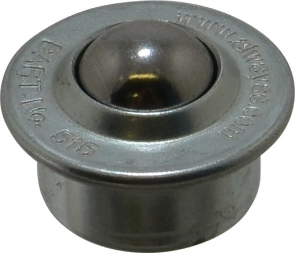 Ball Transfer: 15 mm Ball Dia, Carbon Steel, Round Base MPN:BT 515-0-13