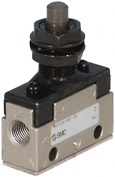 Mechanically Operated Valve: Push Button-Extended, Push Button (Extended) Actuator, 1/4