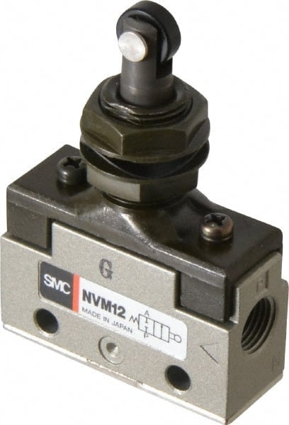 Mechanically Operated Valve: 2-Way & 2-Position, Roller Plunger Actuator, 1/8