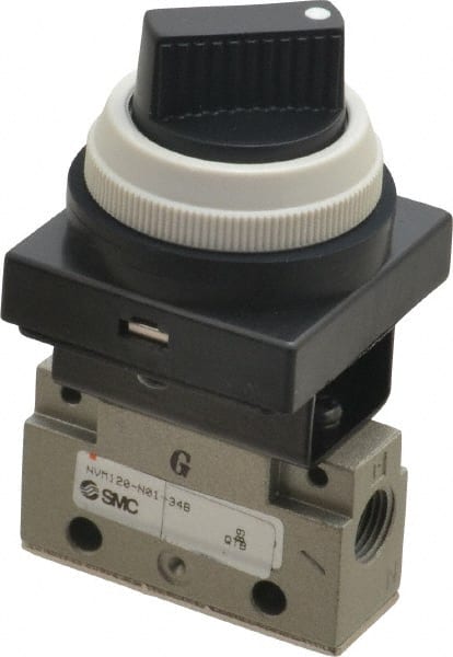 Mechanically Operated Valve: 2-Way & 2-Position, Twist Selector Actuator, 1/8