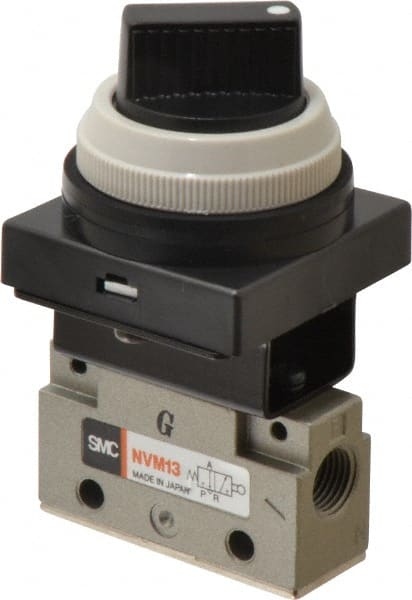 Mechanically Operated Valve: 3-Way & 2-Position, Twist Selector Actuator, 1/8