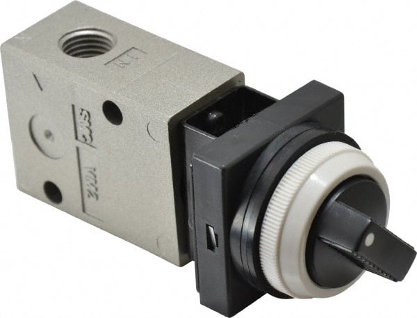 Mechanically Operated Valve: 2-Way & 2-Position, Twist Selector Actuator, 1/4