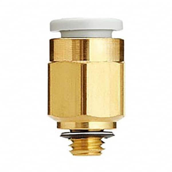 Push-to-Connect Tube Fitting: Male Connector, Straight, M6 x 1.1 Thread, 5/32