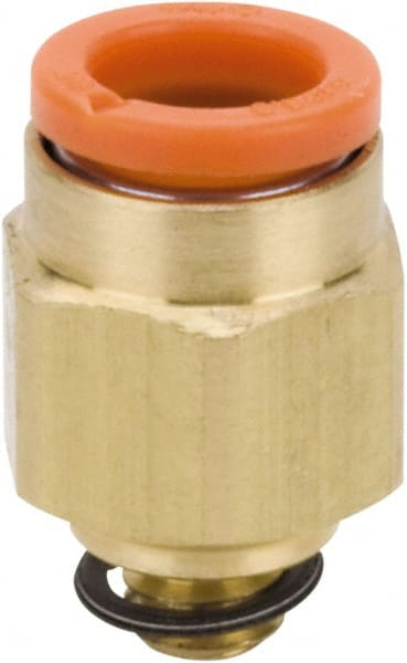 Push-to-Connect Tube Fitting: Connector, #10-32 Thread, 1/8