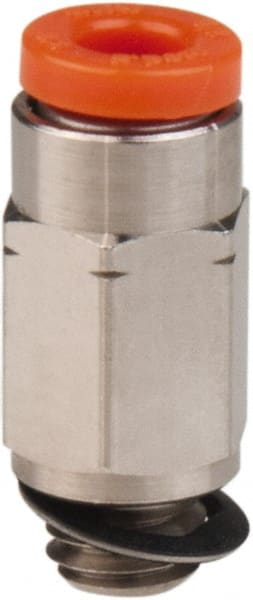 Push-to-Connect Tube Fitting: Connector, #10-32 Thread, 1/8