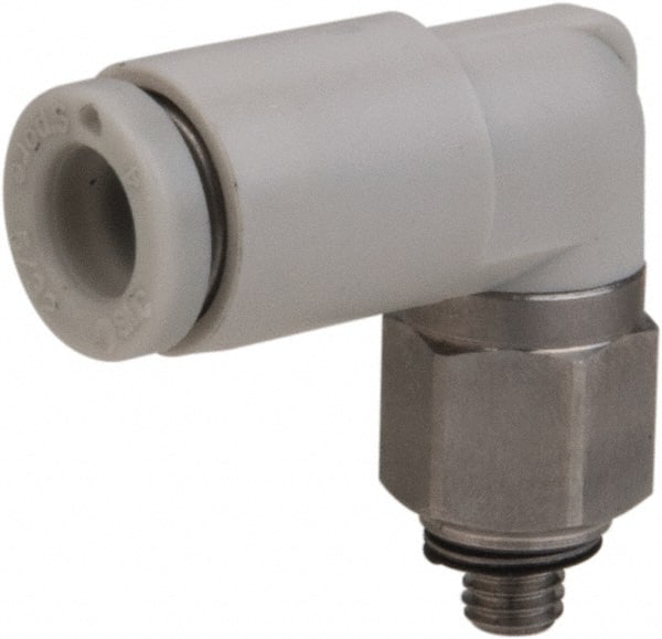 Push-to-Connect Tube Fitting: Male Elbow, M3 x 0.5 Thread MPN:KQ2L04-M3G