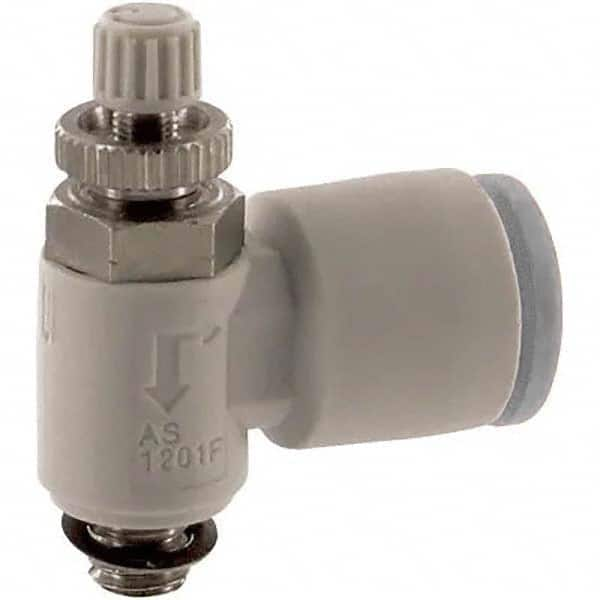 Air Flow Control Valve: Flow Control Elbow, PBT, 6 mm Tube OD MPN:AS1201F-U10/32-