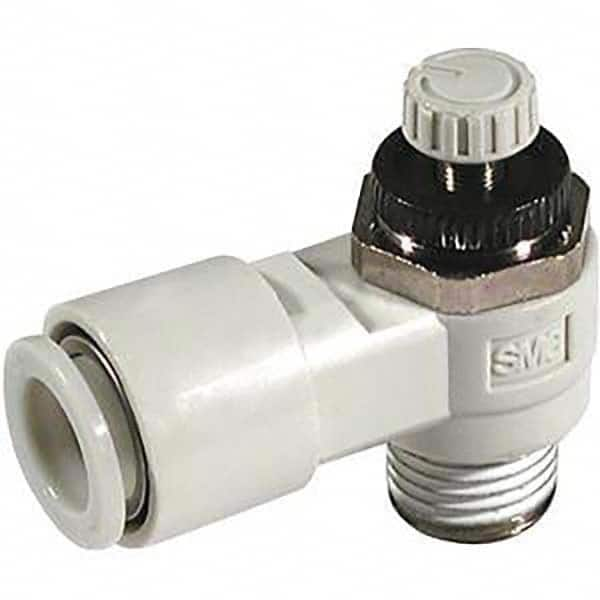 Air Flow Control Valve: Flow Control Elbow, PBT, 6mm Tube OD MPN:AS2201F-01-06S