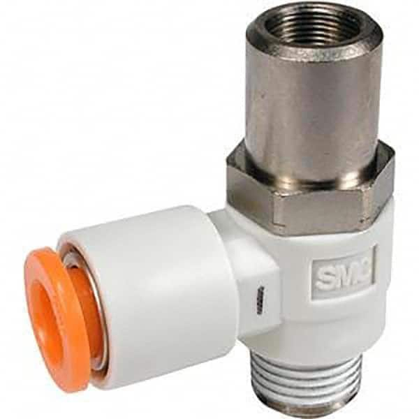 Air Flow Control Valve: Flow Control Elbow, NPT x Tube, 1/4