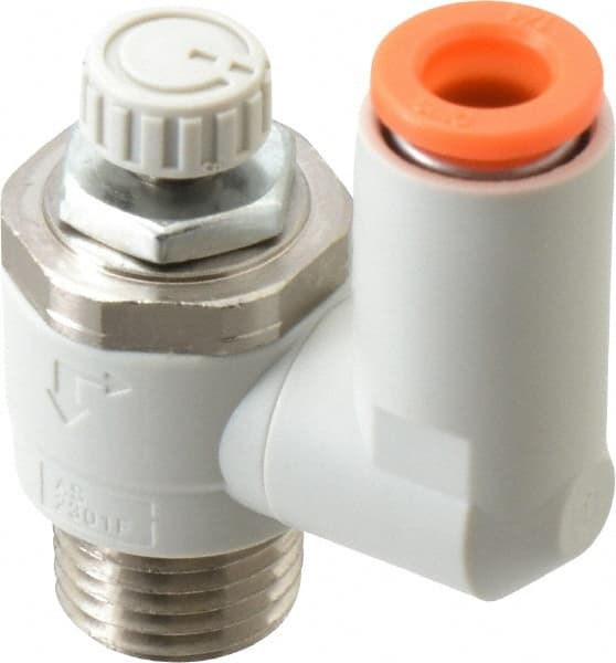 Air Flow Control Valve: Flow Control Offset Inline, Tube x MNPT, 1/4