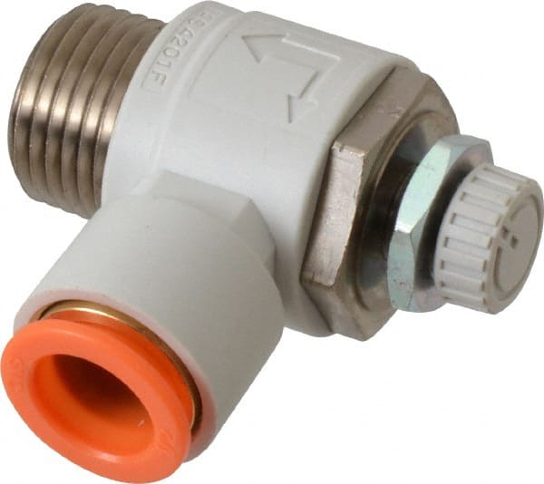 Air Flow Control Valve: Flow Control Elbow, Tube x MNPT, 1/2