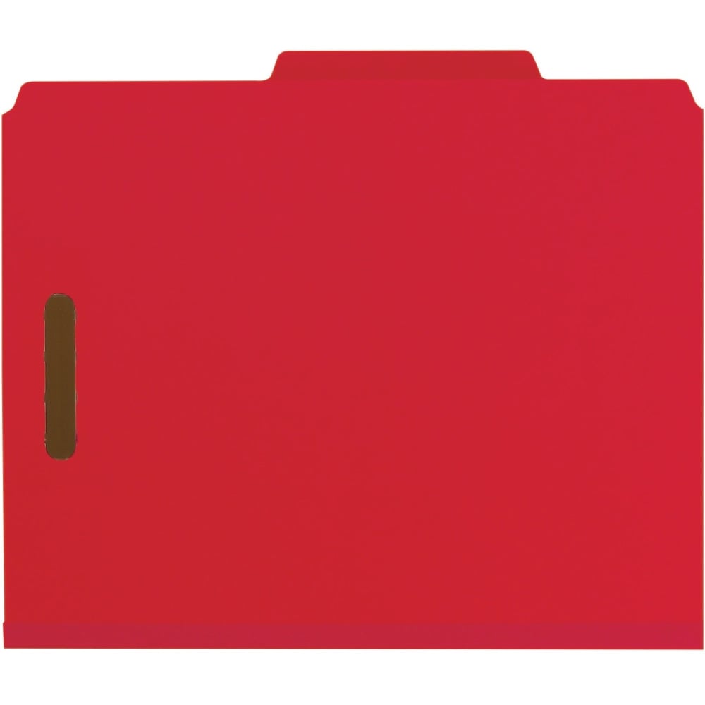 Smead 100% Recycled Colored Classification Folders, 2-Dividers, 2/5in Tab Cut, Right Tab Position, Letter Size, Bright Red, Box Of 10 (Min Order Qty 2) MPN:14061