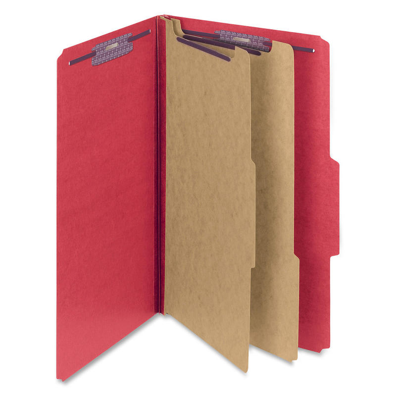 Smead Classification Folders, Top-Tab With SafeSHIELD Coated Fasteners, 2in Expansion, Legal Size, 50% Recycled, Red, Box Of 10 MPN:19031