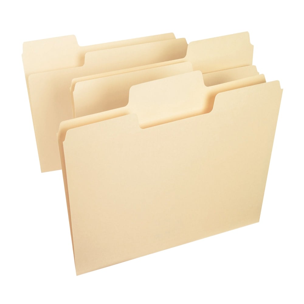 Smead SuperTab Heavyweight File Folders, Letter Size, 1/3 Cut, Manila, Box Of 50 (Min Order Qty 4) MPN:10401