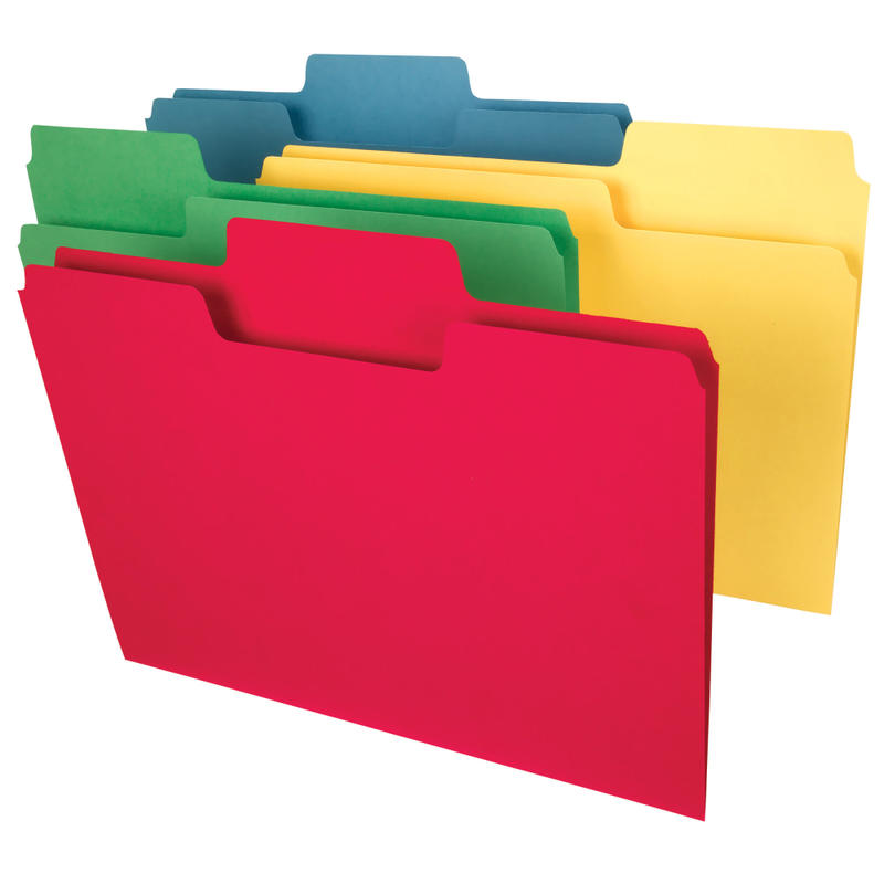 Smead SuperTab Heavyweight File Folders, Letter Size, Assorted Colors, Box Of 50 (Min Order Qty 2) MPN:10410