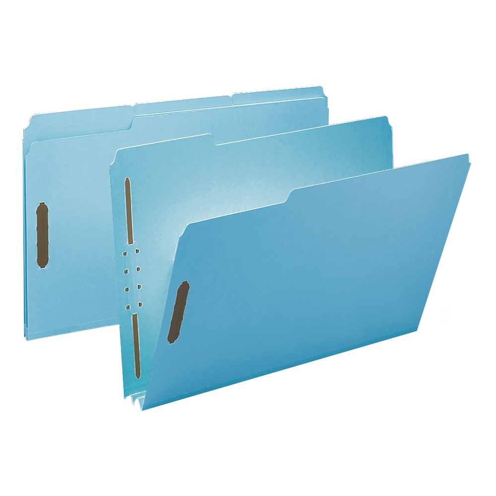 Smead Pressboard Fastener Folders, 2in Expansion, 8 1/2in x 14in, Legal, 100% Recycled, Blue, Box of 25 MPN:20001