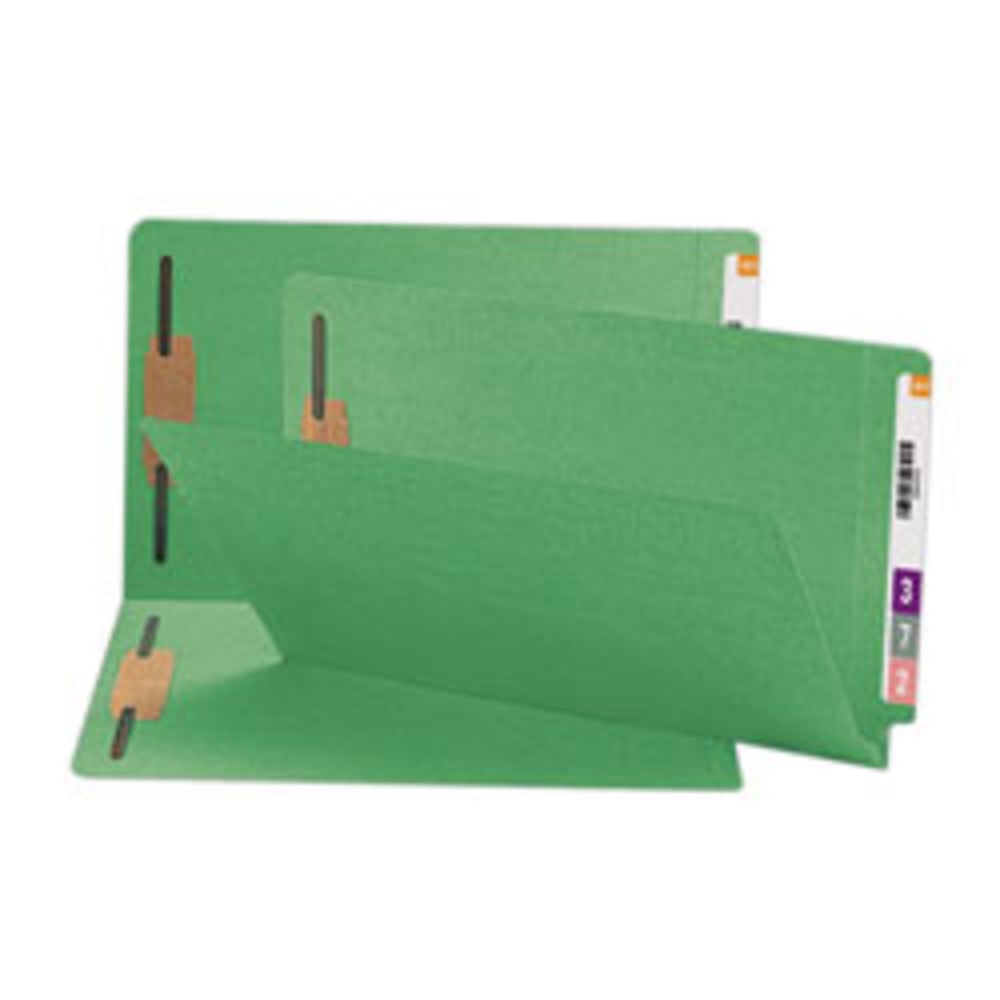 Smead Shelf-Master Color Fastener Folders, Legal Size, Green, Box Of 50 MPN:28140