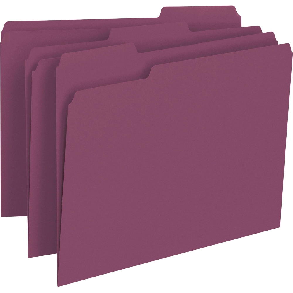 Smead Color File Folders, Letter Size, 1/3 Cut, Maroon, Box Of 100 (Min Order Qty 3) MPN:53LMR