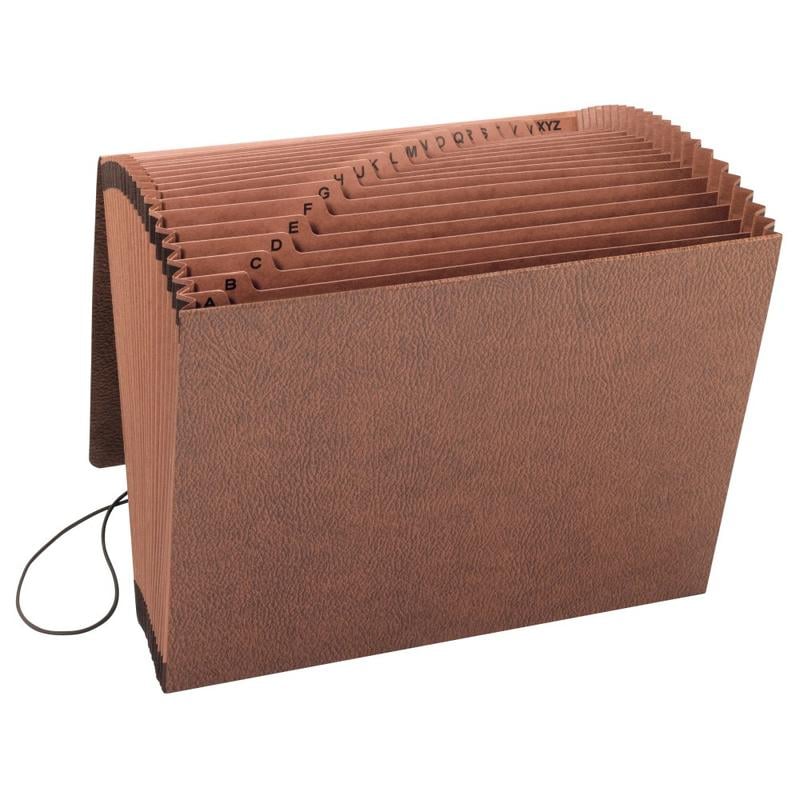 Smead TUFF Expanding File With Flap & Elastic Cord, 21 Pockets, A-Z, 12in x 10in Letter Size, 30% Recycled, Brown (Min Order Qty 5) MPN:70318