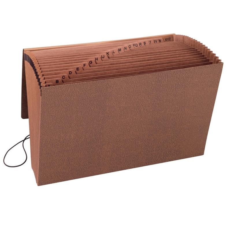 Smead TUFF Expanding File With Flap & Elastic Cord, 21 Pockets, A-Z, 15in x 10in Legal Size, 30% Recycled, Brown (Min Order Qty 3) MPN:70320