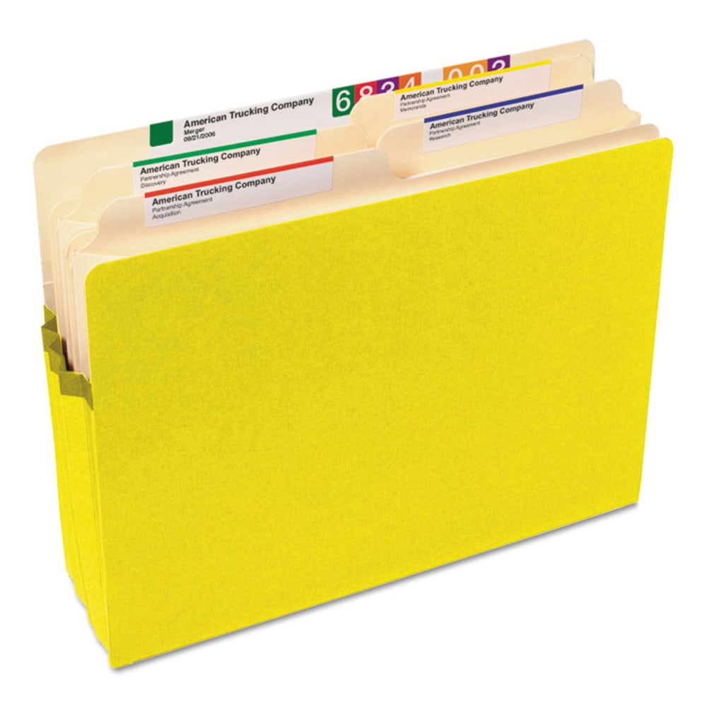 Smead Color File Pockets, Letter Size, 5 1/4in Expansion, 9 1/2in x 11 3/4in, Yellow (Min Order Qty 17) MPN:73243