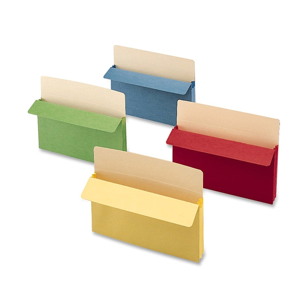 Smead Color Top-Tab File Pockets, Letter Size, 3 1/2in Expansion, Assorted Colors (No Color Choice), Box Of 25 MPN:73890