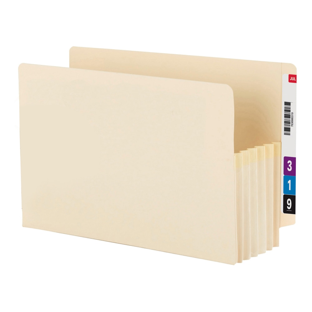 Smead TUFF End-Tab File Pockets, 5 1/4in Expansion, Letter Size, Manila, Box Of 10 (Min Order Qty 2) MPN:75160