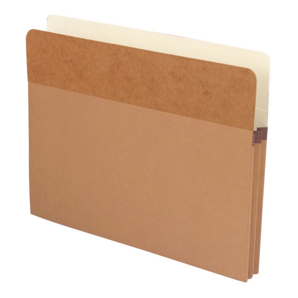 Smead Extra-Wide Redrope End-Tab File Pocket With Dark Brown Tear Resistant Gusset, Extra Wide Letter Size, 3 1/2in Expansion, 30% Recycled, Box Of 10 (Min Order Qty 2) MPN:ETT1525E-DBN