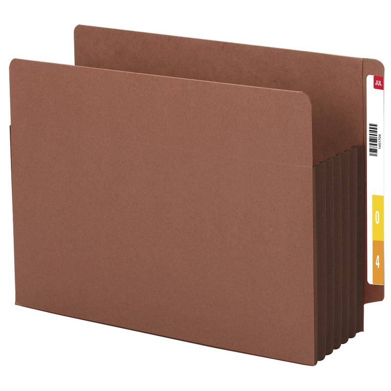 Smead Extra-Wide Redrope End-Tab File Pocket With Dark Brown Tear Resistant Gusset, Extra Wide Letter Size, 5 1/4in Expansion, 30% Recycled, Box Of 10 (Min Order Qty 2) MPN:ETT1535G-DBN