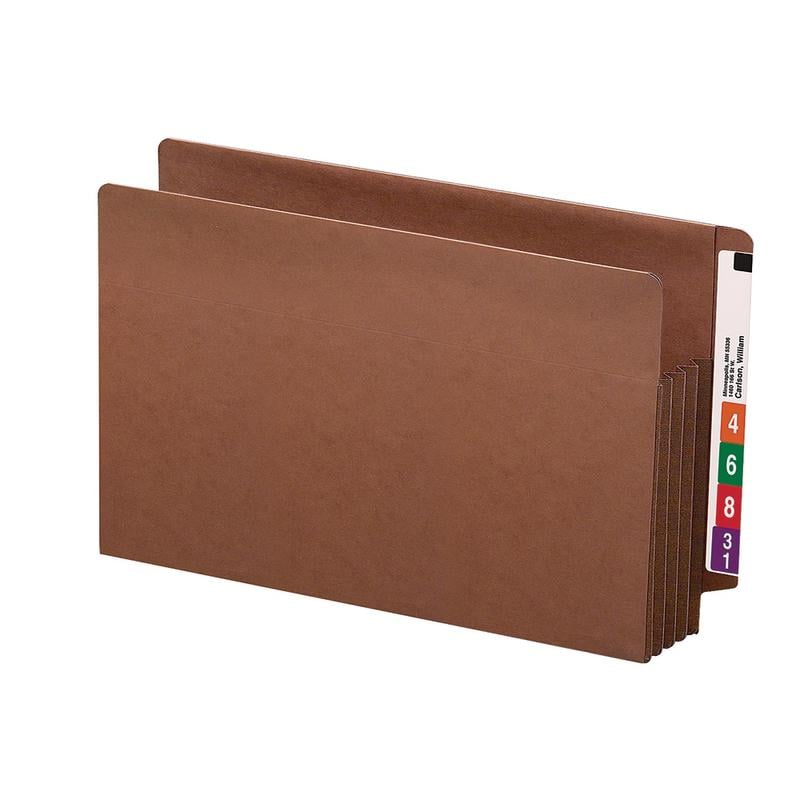 Smead TUFF End-Tab File Pockets, 3 1/2in Expansion, Legal Size, 30% Recycled, Redrope, Box Of 10 (Min Order Qty 2) MPN:ETTP27E