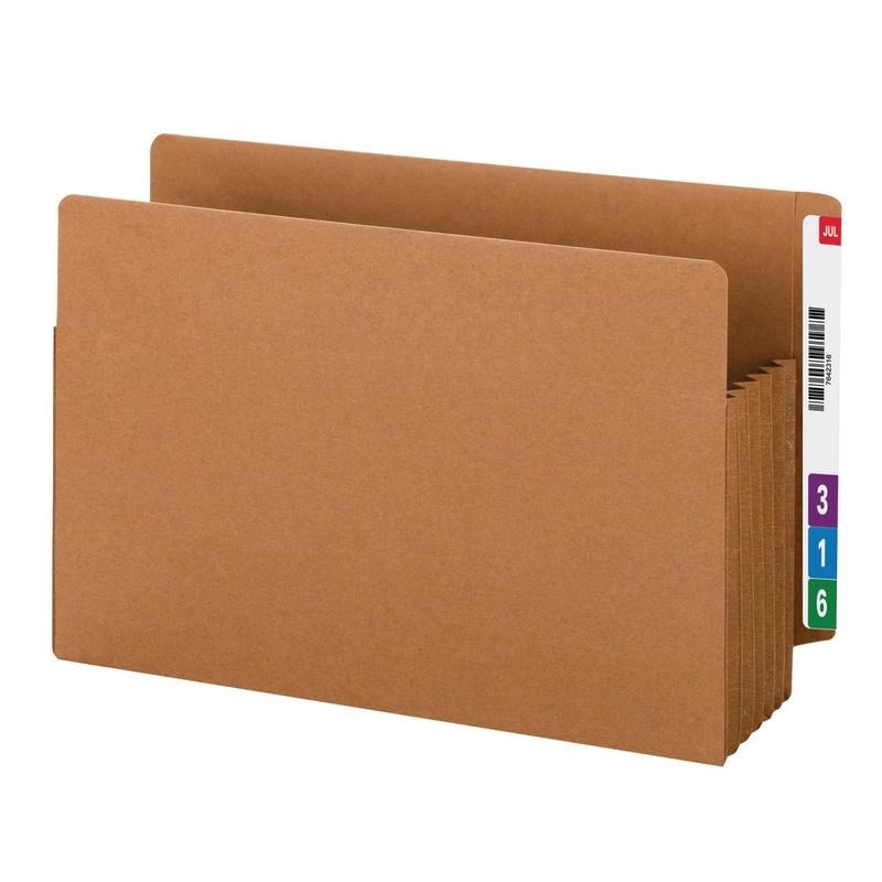 Smead TUFF Redrope End-Tab Expanding File Pockets, 5 1/4in Expansion, Legal Size, 30% Recycled, Redrope, Box Of 10 MPN:ETTP37G