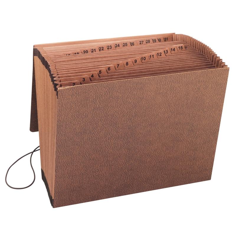 Smead TUFF Expanding File With Flap & Elastic Cord, 31 Pockets, 1-31, 12in x 10in Letter Size, 30% Recycled, Brown (Min Order Qty 2) MPN:R117DL