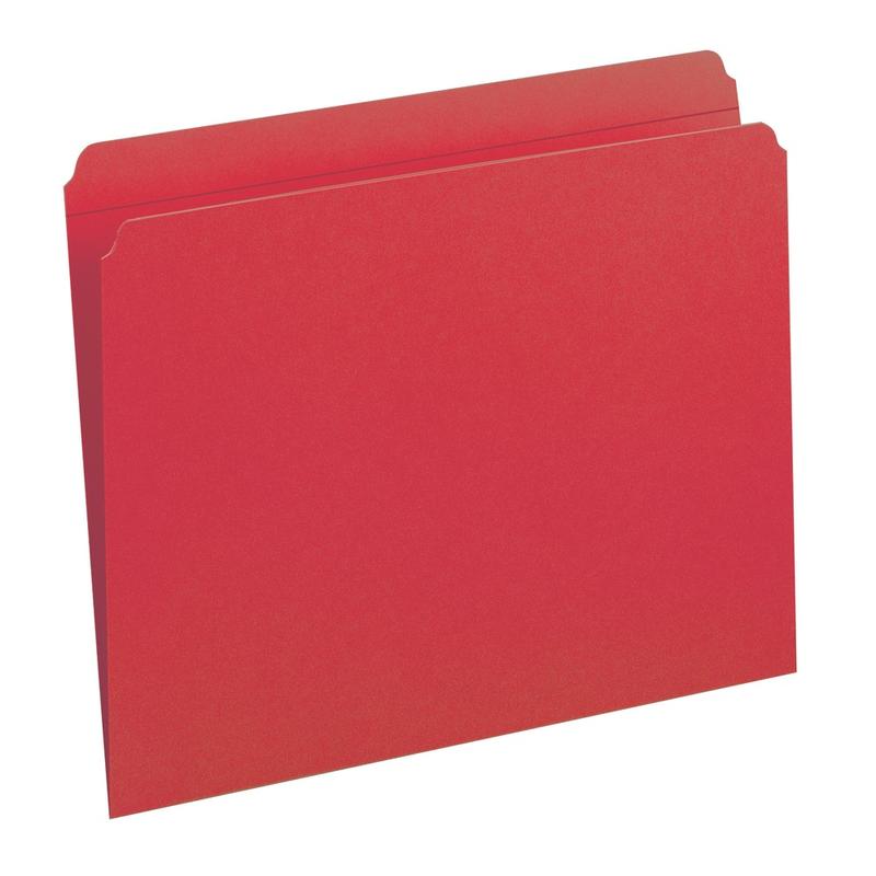 Smead File Folders, Letter Size, Straight Cut, Red, Box Of 100 (Min Order Qty 2) MPN:12710